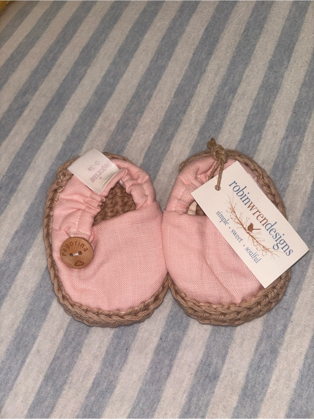 Pink Baby Crochet-Edge Slip-On Booties